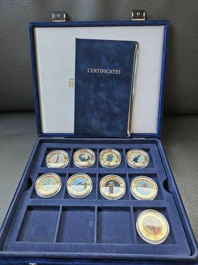 Ancient Egypt Gold Plated Coin Collection 21 Coins with Certificates in Original Holder