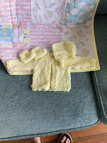 Handknit NB cardigan
