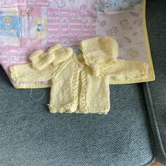 Handknit NB cardigan