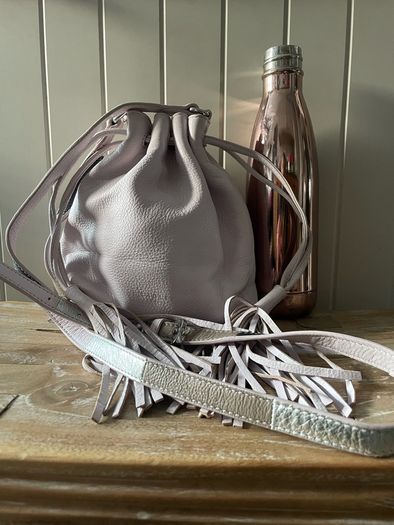 Radley London drawstring crossbody bag light purple pebble-grain leather
