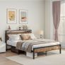 King Size Bed Frame with Storage Wooden Headboard,Bed Image 8