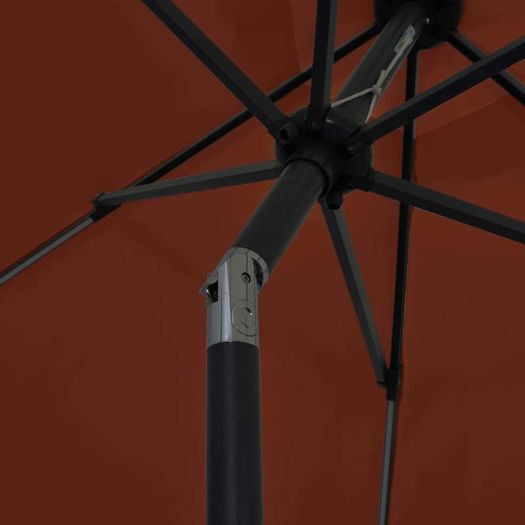 Parasol with LED Lights and Aluminium Pole 300 cm Terracotta