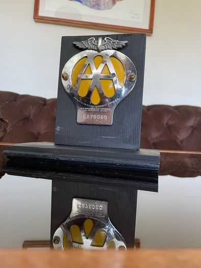 Classic AA Automotive Association Car Members Badge Mid 20th Century 1957 to 1959