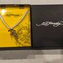 Ed Hardy Cross and Rose Thorn Custom Cast Crucifix and Pearl Necklace Image 5