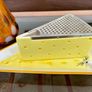 Mid Century Modern Italian Ceramic Cheese Plate from Bassano 1970s and matching Dimpled Parmesan Grater Image 2