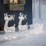 160 LED Reindeer with Sleigh Reindeer Figures with Timer Christmas Lighting for Outdoor and Indoor Use Christmas Figure Image 2