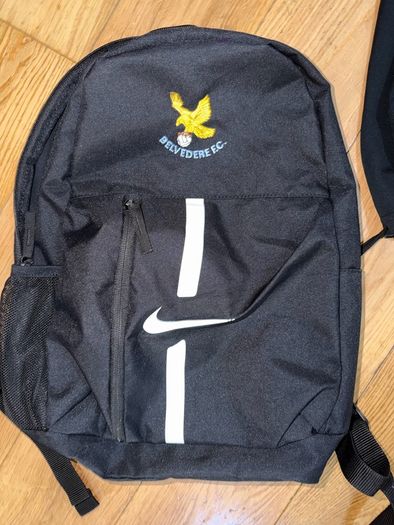 Belvedere FC Nike training top and school bag