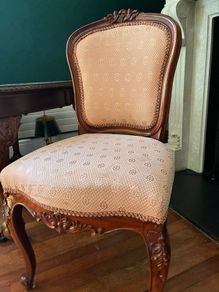 Set of 6 Carved Dining Chairs Solid Wood