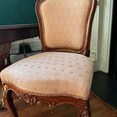 Set of 6 Carved Dining Chairs Solid Wood