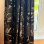 Black & Silver Curtains, Floor Lamp & Decorative Vase Image 6