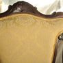 Antique Yellow brocade and mahogany chair Image 3