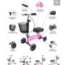 Kneerover Junior mobility knee scooter in pink. Well-used, but still working well! Image 2