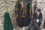 Vintage 60s 70s black pussy-bow mini dress