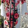 Laura Bernal - White & Red Pink Roses Sweetheart Tie Up Back with Bell Sleeves Image 4