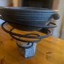 Handcrafted Irish stoneware bowl and iron stand Image 4