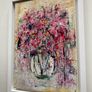 48cm Original Floral Art Floral painting Flowers in Vase Abstract Painting FRAMED Pretty Abstract Floral Painting Original artwork Image 4