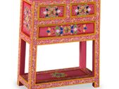 Sideboard with Drawers Solid Mango Wood Pink Hand Painted