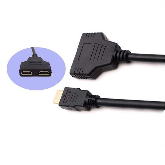 HDMI 4K@60Hz (Male) to 2xHDMI (Female) Splitter Extension Gold Plated Cable Adapter (Brand New/Warranty)