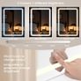 Dressing Table with LED Lighting, Adjustable Brightness, 2 USB Ports, Dressing Table Cosmetic Table with Mirror, 2 Drawers, 4 Open Shelves, Makeup Table for Bedroom, White Image 3