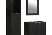 3 Piece Bathroom Furniture Set Black