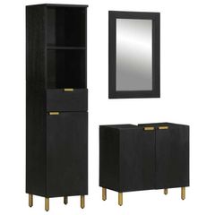 3 Piece Bathroom Furniture Set Black