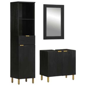 3 Piece Bathroom Furniture Set Black