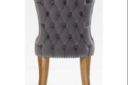 3 Velvet Grey Dining Chairs Like New