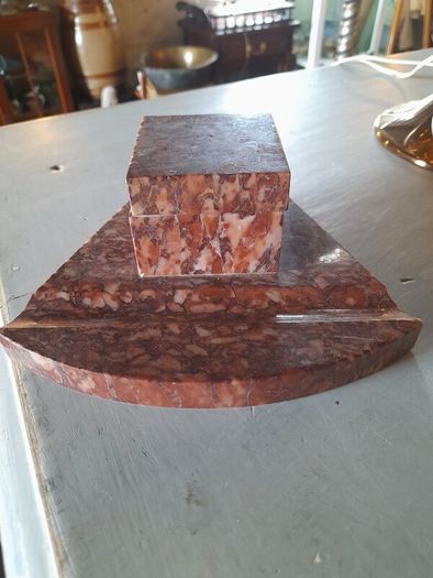 Art Deco Marble Ink Well