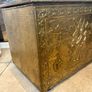Large Vintage Ornament Embossed Brass coal or log storage box Image 9