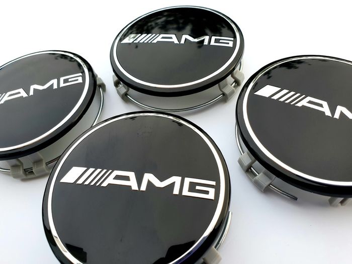4x AMG Gloss BLACK Mercedes Benz 75mm Alloy Wheel Center Caps cap Hub Cover E S C S CLK 75