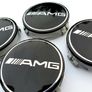 4x AMG Gloss BLACK Mercedes Benz 75mm Alloy Wheel Center Caps cap Hub Cover E S C S CLK 75 Image 7