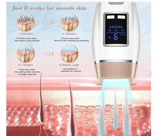 Ipl Hair Removal Device with Cooling Function, Painless Laser Hair Removal Device for Long Lasting Smooth Skin