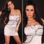 mini dress with rhinestones decoration size s m small l Image 3