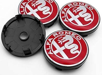 4 Pcs 56mm Hub Centre Center Caps for Alfa Romeo Stelvio Mito Alfa 4C 147 156 159 166 8C coprimozzo Wheel Center Caps Hubcaps Center Hub Cap Trim with Logo