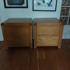 Pair of Two Drawer Oak Bedside Tables