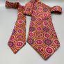 Vintage John Comfort Made in England Geometric Design All Silk Tie Image 2