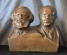 Vintage soviet russian bust of Vladimir lenin / Karl marx