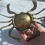 Midcentury Italian Crab and Frog Brass Ashtrays Image 8