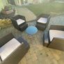Rattan Garden Chairs with footstool & table. Image 4