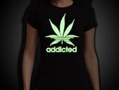 Addicted Marijuana Glow in the dark T-shirt tee top shirt