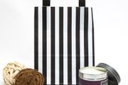 Lot of 20 pcs Black stripe Candy bags with handles size 18 x 23 x 8 cm excellent for parties, b'day, wedding, candy cart , Sweet bags with handles