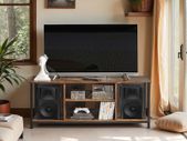 TV cabinet with open compartments 40 x 120 x 50 cm vintage brown-black