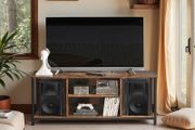 TV cabinet with open compartments 40 x 120 x 50 cm vintage brown-black