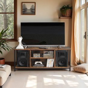 TV cabinet with open compartments 40 x 120 x 50 cm vintage brown-black