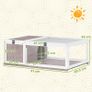 House enclosure cage habitat for small animal tortoises with 2 spaces 91 x 60.5 x 32 cm solid wood light brown Image 2