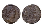 Constantius Ii . Ae Follis 14mm 2,4g 337-361 AD Antioch  Soldiers Military Standard