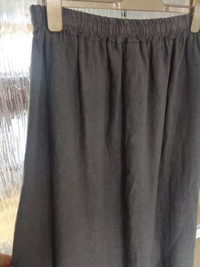 Midi Grey Linen Skirt (NEW)