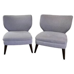 Two West Elm Retro Wing Chairs