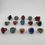 15 Rustic Brass Rings Mixed Traditional Glass & Stone Ring Collection Image 8