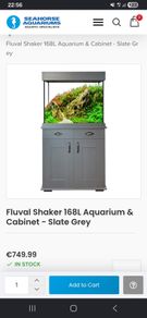 Fluval Shaker 168ltr Aquarium and Gray Cabinet